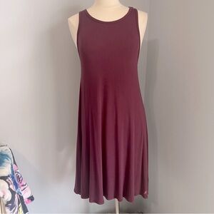 Faded Glory L Eggplant Purple Sleeveless Knit Swing Dress